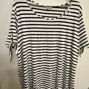 Green Envelope Green and White Striped Tee